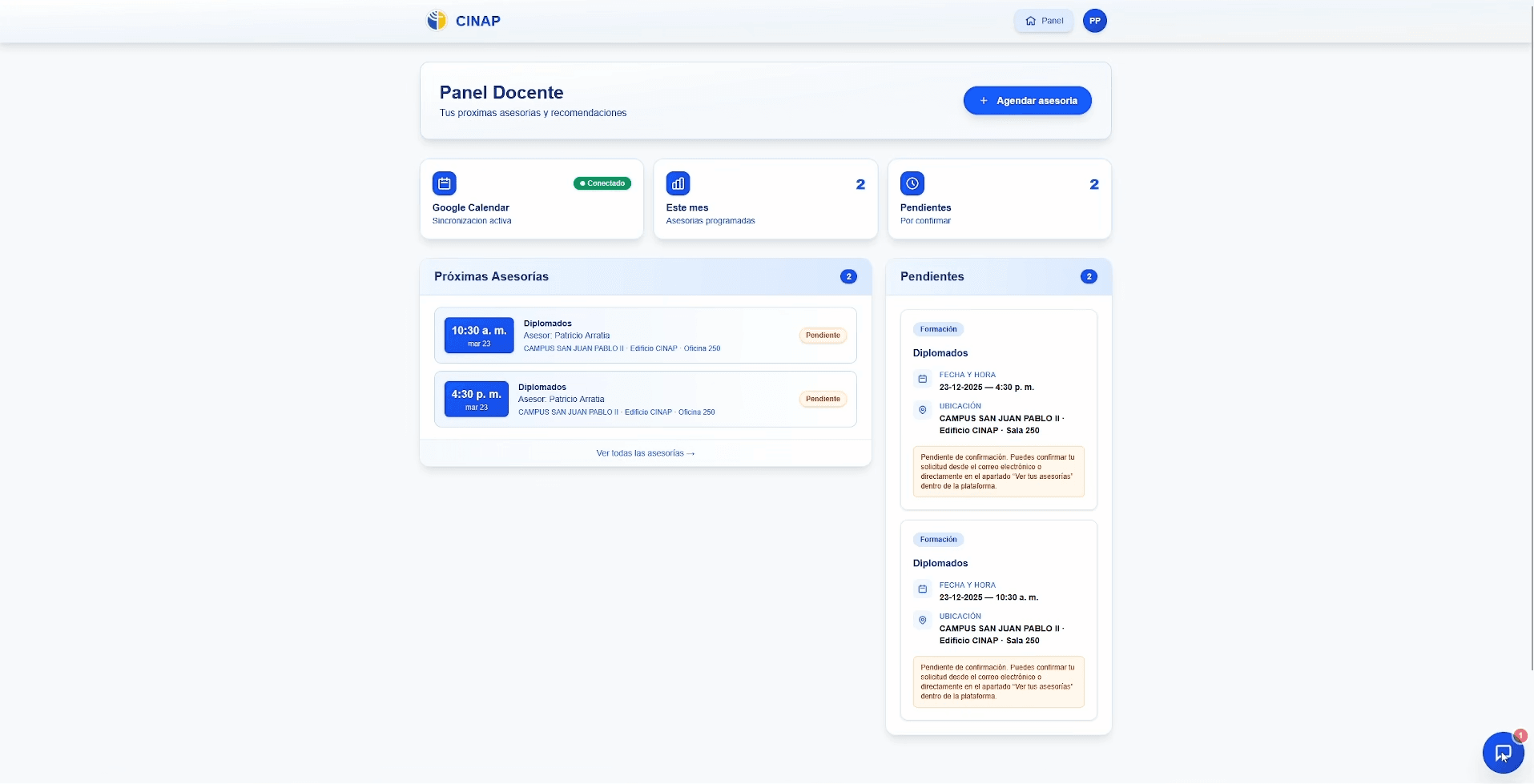 CINAP — Agente Conversacional de IA para Gestión de Asesorías - Miniatura 2