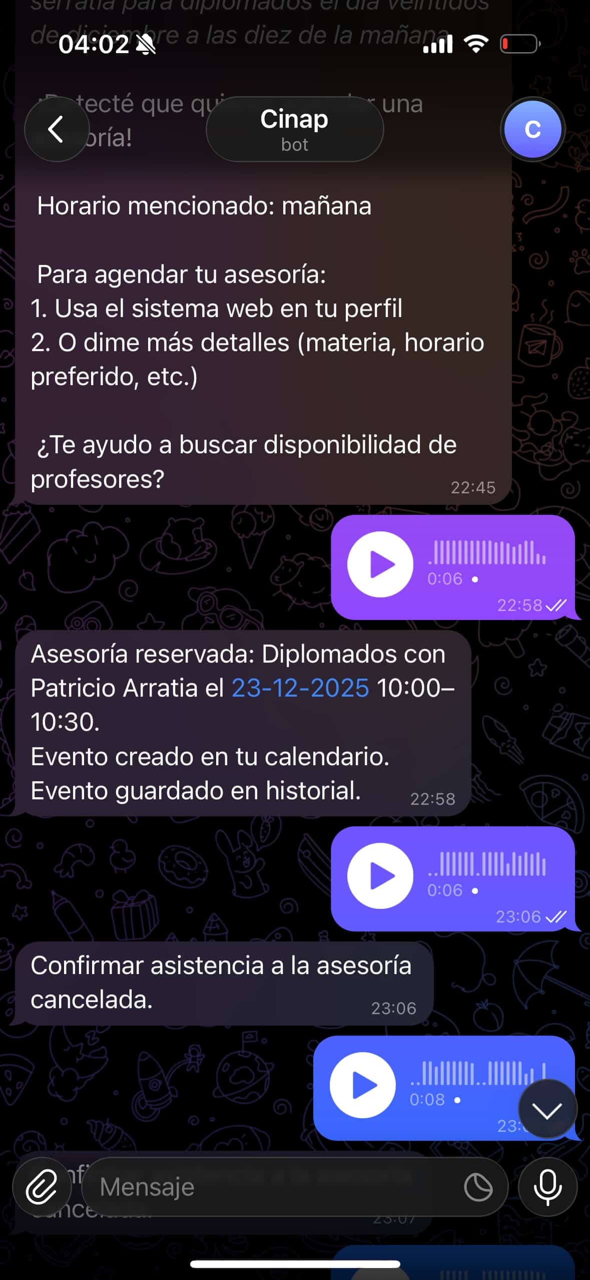 CINAP — Agente Conversacional de IA para Gestión de Asesorías - Miniatura 7
