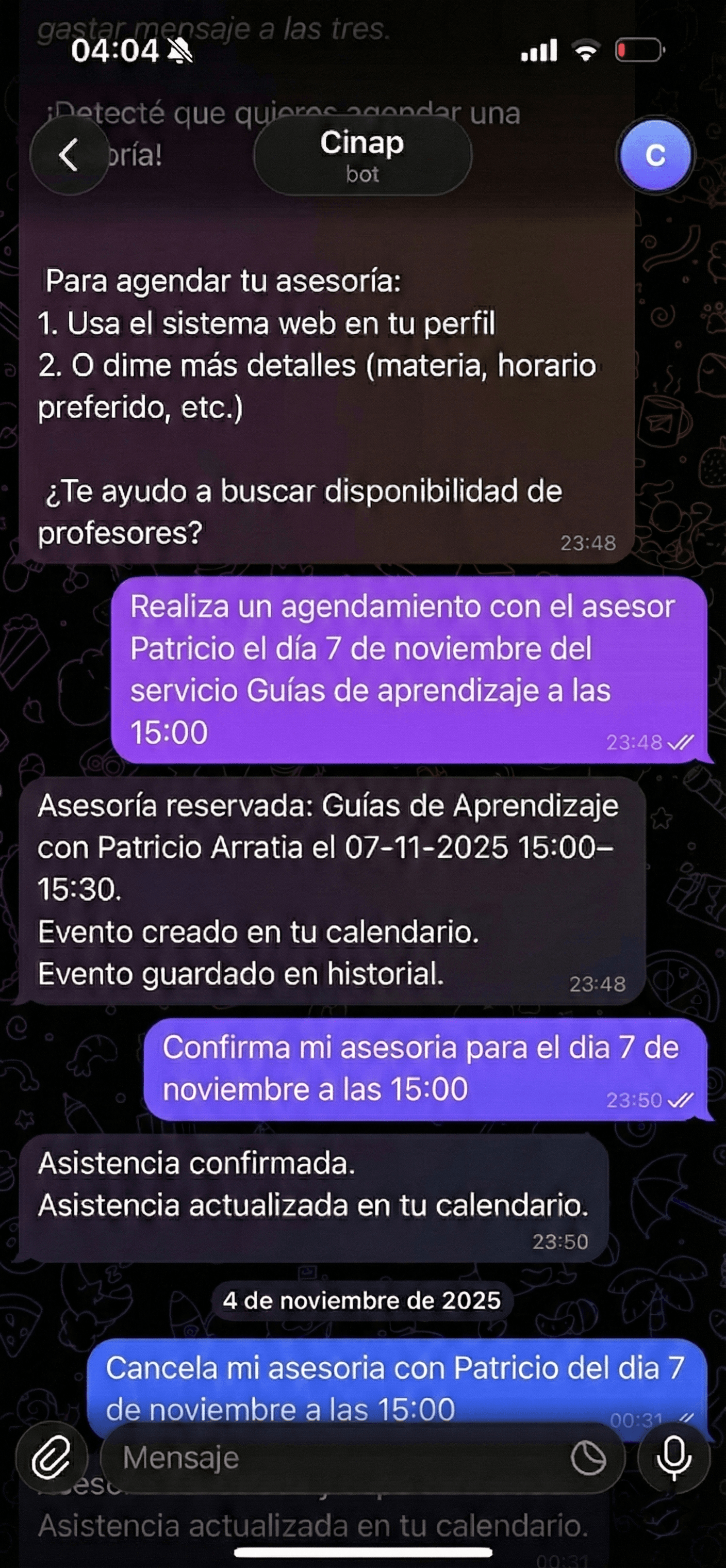 CINAP — Agente Conversacional de IA para Gestión de Asesorías - Miniatura 8